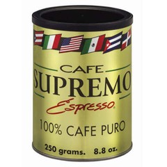 2 Pack – Cafe Supremo 100% Espresso Coffee, Dark Roast Latin Flavor – 8.8oz Cans