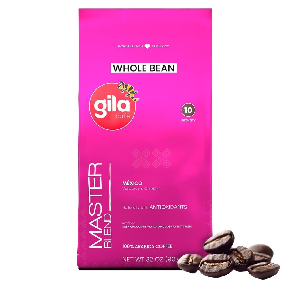 Whole Beans Coffee Medium Roast Master Blend 32oz (1-Pack) – 100% Mexican Arabic