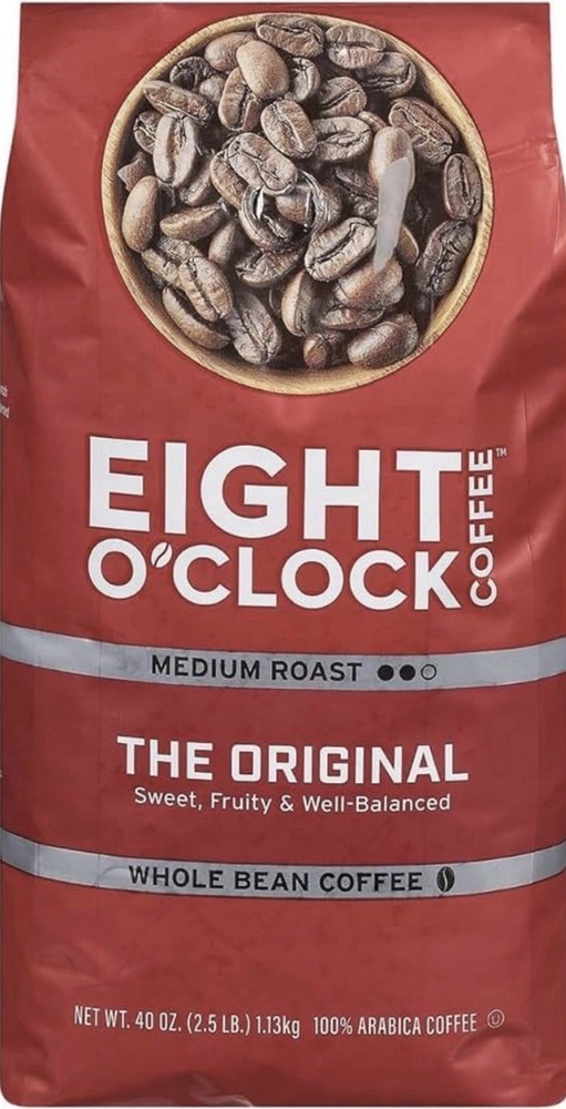 Eight O’Clock Coffee the Original Whole Bean Coffee, Medium Roast, 40 Ounce (Pac