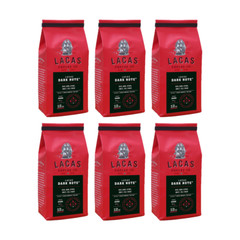 Lacas Dark Note, Medium Fine Ground Coffee, 6-Pack, 12oz Each
