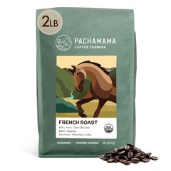 Pachamama Organic Coffee French Roast Dark Roast Whole Bean Coffee 2 lb Fa…