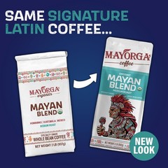 Mayorga Organic Coffee 2lb Mayan Blend Medium Roast Whole Bean Coffee Specia…