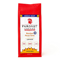 Puroast Low Acid Coffee, Bourbon Pecan Whole Bean, Medium Roast, High Antioxidan