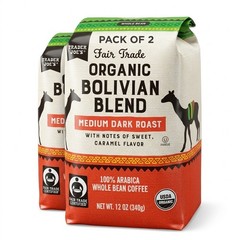2 Pack Trader Joe’s Organic Fair Trade Bolivian Blend Bean Coffee 12oz