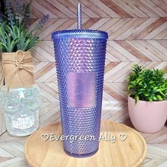 NEW Starbucks Disneyland Resort Purple Iridescent Studded Tumbler Venti 24oz 💫