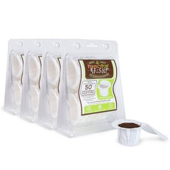 Perfect Pod EZ-Cup 2.0 100% Biodegradable Paper Coffee Filters, 200 Count