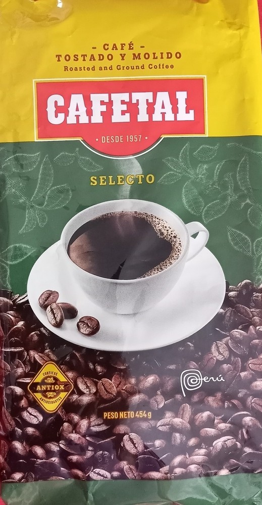 2 Cafetal Cafe selecto cafe tostado y molido 454 gr peruano, PERU (2packs)