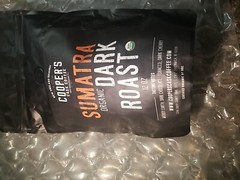 Coopers Cask Cofee Sumatra Organic Dark Roast 12 Oz