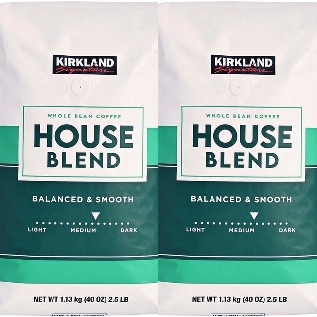 2 Packs Kirkland Starbucks House Blend Medium Roast Whole Bean Coffee 2 LB Each
