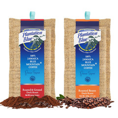 Plantation Blue 100% Jamaica Blue Mountain Coffee Dark Roast Whole & Ground 24oz