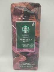 Starbucks Decaf Espresso Dark Roast Whole Bean Coffee 4-1lb / 16oz Bags