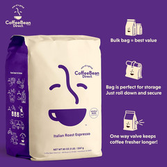 Coffee Bean Direct Italian Roast Espresso, Whole Bean Coffee, Bold Flavor, Dark