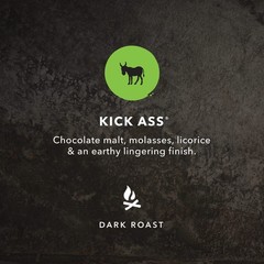 Coffee, Kick Ass, Dark Roast, Whole Bean, 10 Oz