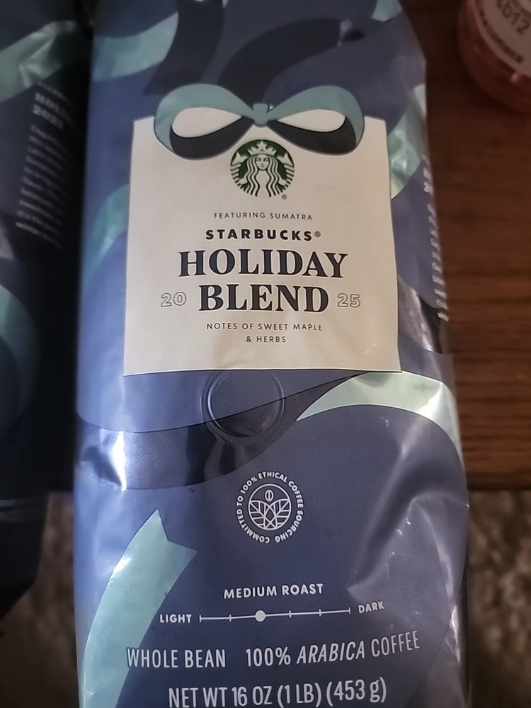 Starbucks Holiday Blend Whole Bean Coffee 1lb 2025 Edition