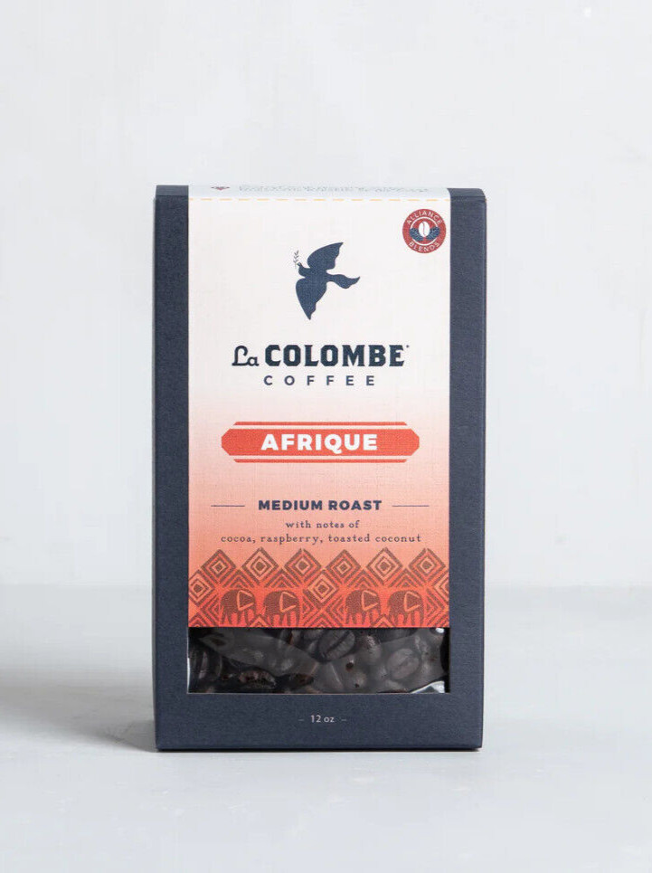 LA COLOMBE COFFEE AFRIQUE MEDIUM ROAST BLEND WHOLE BEAN 12OZ
