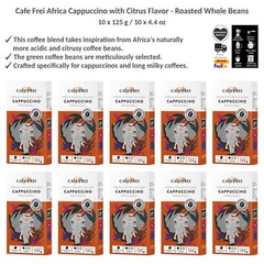 Cafe Frei Citrus Cappuccino Flavored Coffee Roasted 100% Arabica Beans 10x125g