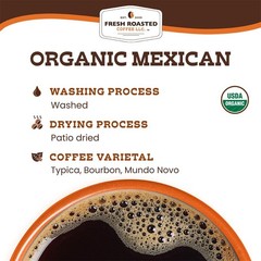Fresh Roasted Coffee, Organic Mexican Whole Bean Coffee, Medium Roast, USDA O…