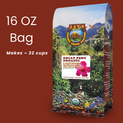 Java Planet Decaf Peru Organic Water Process Medium Dark Low Acid Mold Free Bean