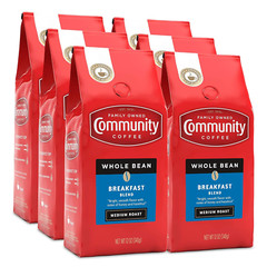 Breakfast Blend Whole Bean Coffee, Medium Roast, 72 Ounce (12 Ounce Bags, Pack o