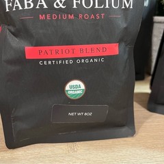 Faba & Folium Patriot Blend Organic Coffee 8oz x4 Bags Sealed EXP 08/2024
