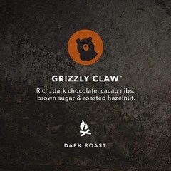 Coffee Grizzly Claw Dark Roast Whole Bean 2.2 Pound Certified Organic Fairtrade
