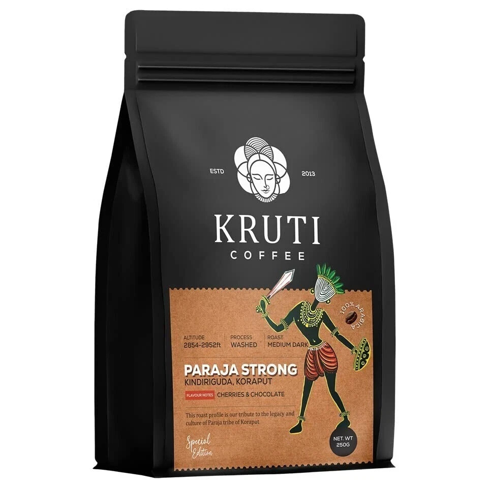 Kruti Coffee – Medium Dark Roast Premium Arabica Coffee Bean 250 G (Espresso)