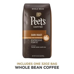 Dark Roast Whole Bean Coffee – Espresso Forte 32oz for Rich Flavor