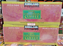 Kirkland Signature Colombian Coffee Dark Supremo Bean Fine Grind 4.5lb (2 Boxes)