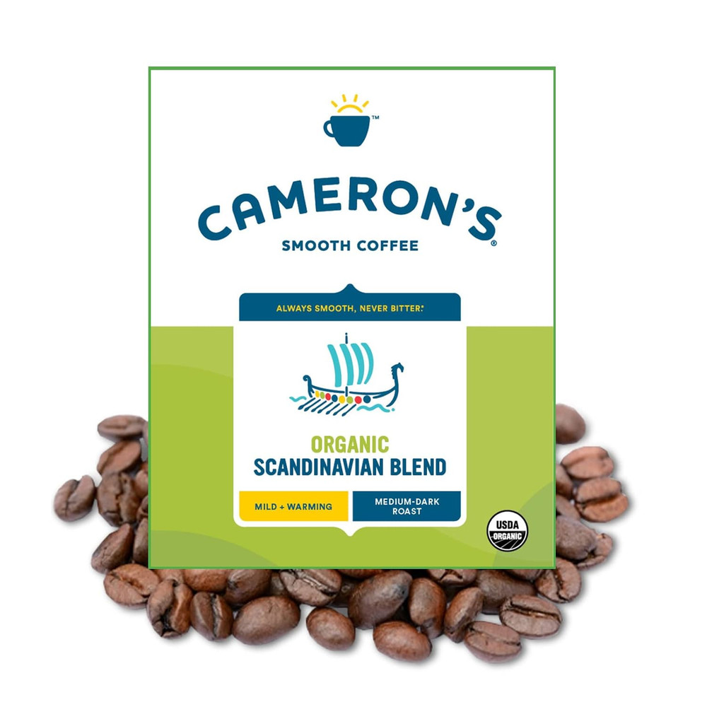 Cameron’S Coffee Organic Scandinavian Blend Whole Bean Coffee, Medium-Dark Ro…