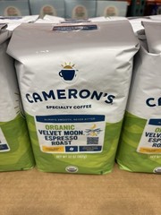 2 PACK Cameron’s Organic Velvet Moon Whole Bean Espresso Roast Coffee 2 lb Each
