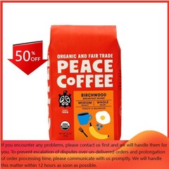 Peace Coffee Organic Fair Trade Birchwood Blend Medium Roast Whole Coffee – 12oz
