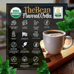 The Bean Organic Coffee Company Water Processed DECAF Pumpkin Spice, Medium Roas