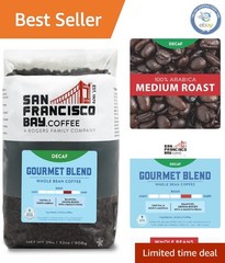 Decaf Gourmet Whole Bean Coffee 2LB – Medium Roast with Swiss Water Processing