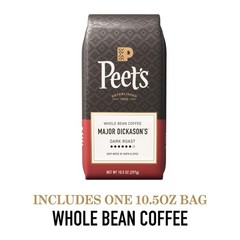 Peet’s Coffee Dark Roast Whole Bean Major Dickason’s Blend 10.5oz Bag