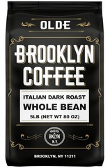 BROOKLYN COFFEE Whole Bean, Italian Dark Roast (5lb) Extra Strong, Delicious Tas