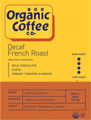 The Organic Coffee Co. DECAF French Roast Whole Bean Coffee 2LB (32 Ounce) Dark