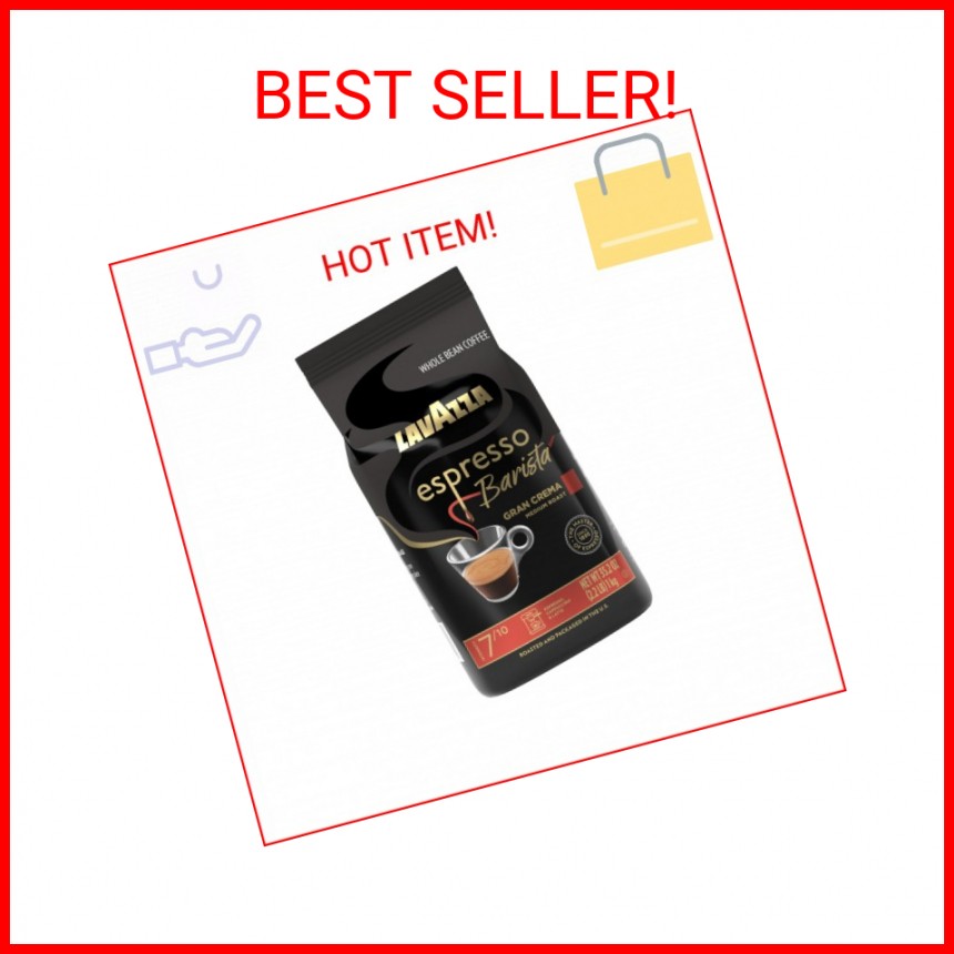 Lavazza Espresso Barista Gran Crema Whole Bean Coffee Blend, Medium Espresso Roa