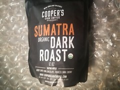 Coopers Cask Cofee Sumatra Organic Dark Roast 12 Oz