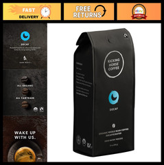 Decaf Dark Roast Whole Bean Coffee – Swiss Water Process, Organic, Fairtrade, 10