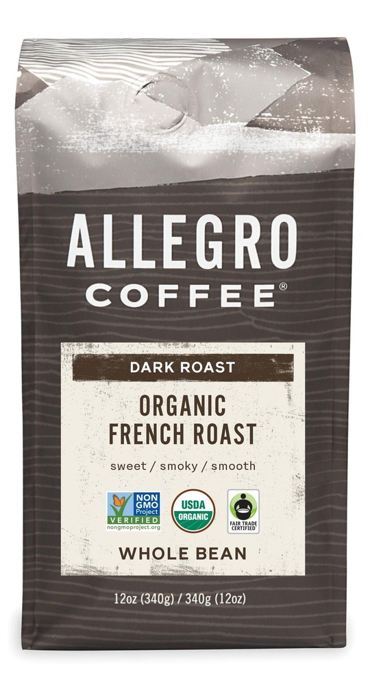 Allegro Coffee Organic French Roast Whole Bean Coffee, 12 Ounce (Pack of 1)