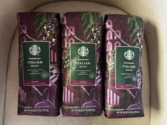 Starbucks Italian Roast, Whole Bean Coffee 1lb (Pack of 3) Not Ground