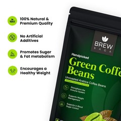 Brewsaga Unroasted Arabica Pure Green Coffee Beans Whole | Weight Management & D