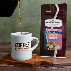 Hawaiian Macadamia Nut Flavored Whole Bean Coffee Medium Roast 12 Ounce Bag