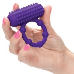 Adult Calexotics Silicone Rechargeable 5 Bead Maximus Ring Purple Penis Ring