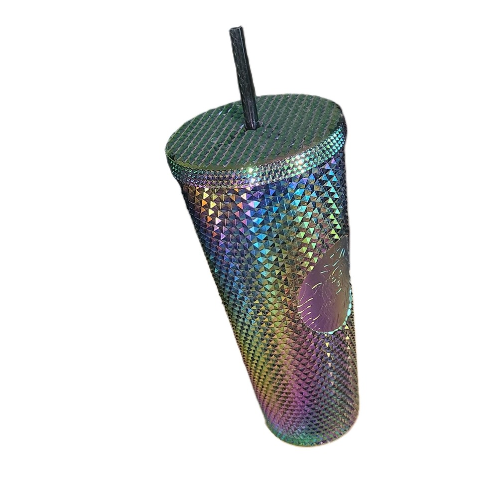 NWT Starbucks Multicolor Iridescent Studded Tumbler Drinkware Size 24oz