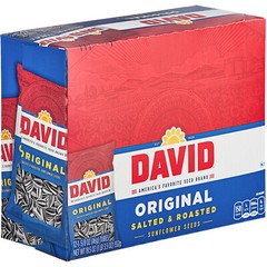 David Roasted Salted Whole Sunflower Seeds 1.5 oz. Pouch – 144/Pieces