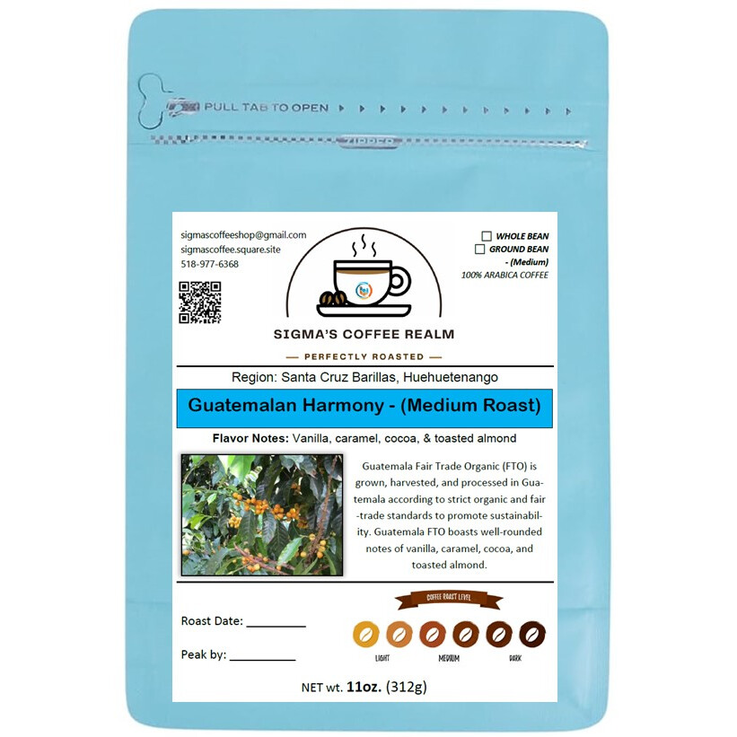 Guatemalan Harmony – (Medium Roast) 312g, 11oz Bag