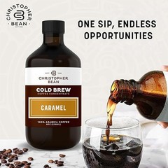 Christopher Bean Caramel Cold Brew Coffee Concentrate – Smooth & Sweet Bottle