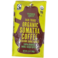 Organic Sumatra Coffee Fair Trade by Trader Joe’s 13 Oz