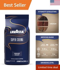Super Crema Whole Bean Coffee, Medium Espresso Roast, Arabica and Robusta Ble…